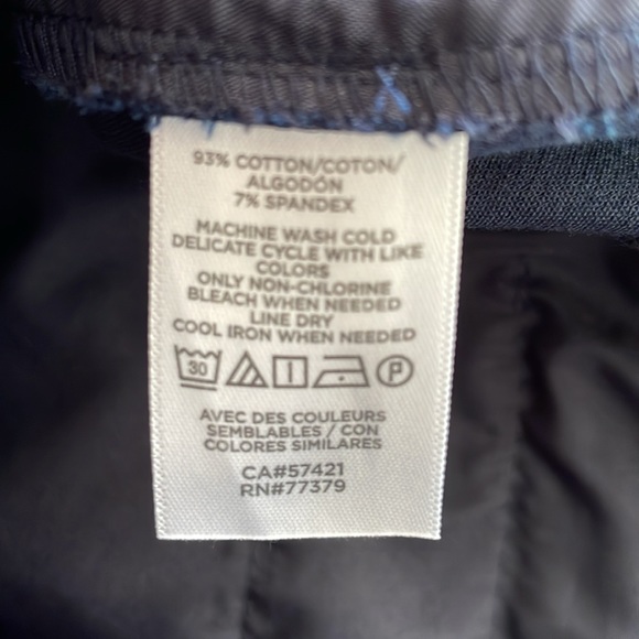 High Waist Cuffed Ankle/Crop Pants Navy Ann Taylor sz Petite 10 - Picture 4 of 4